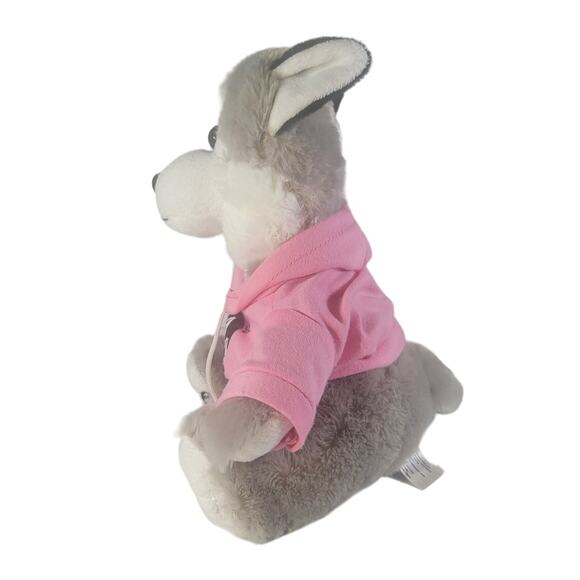 Colorado Plush Husky Dog 11" Pink Hoodie Stuffed Animal Toy Stuffie Plushie - Picture 7 of 12